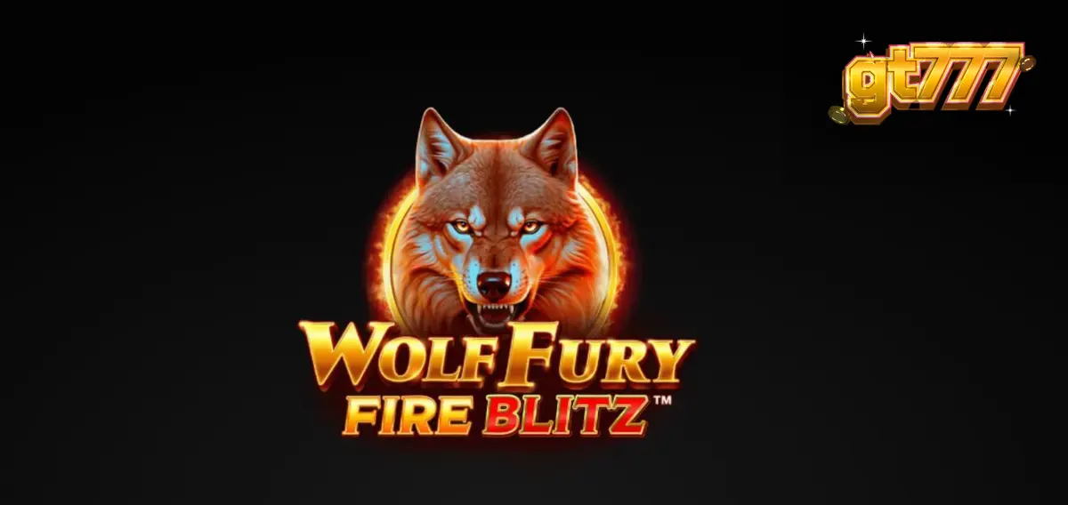 Tampilan visual slot Wolf Fury Fire Blitz dengan simbol serigala dan buah-buahan